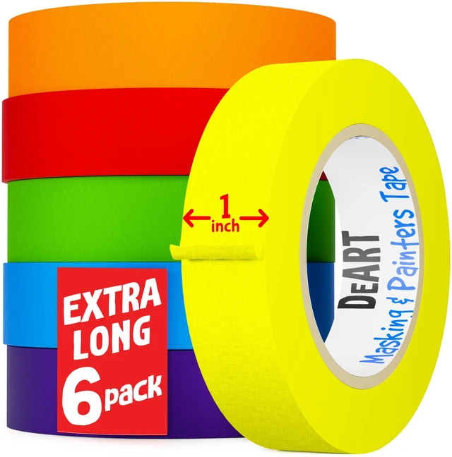 Main image of Colored Masking Painters Labeling Tape Masking Tape 1 inch Color Painter Tapes for Arts & Crafts Labeling or Coding, Art Supplies Color Tape Rolls, Colorful Craft Tapes