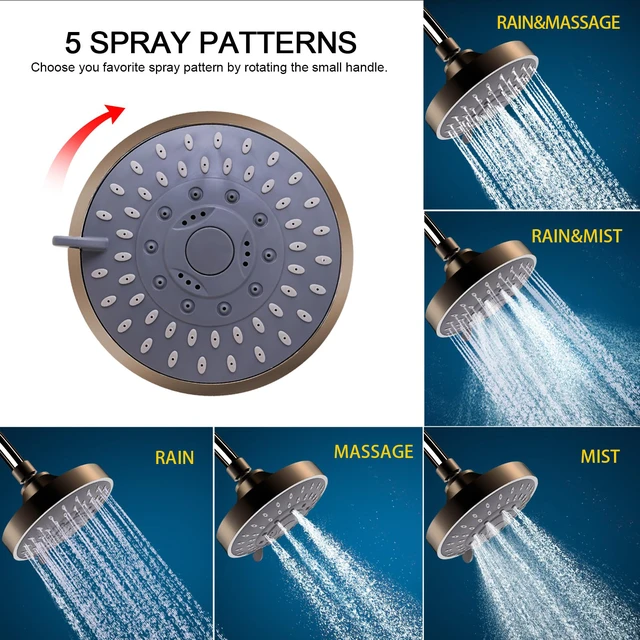 Alt view image 4 of 6 - Shower Head with Shower Filter, Filtered Shower Head for Hard Water High Pressure, Anti-clog Nozzles, 5 Spray Showerhead, 15 Stage Water Softener Filters, Remove Chlorine and Harmful Substances