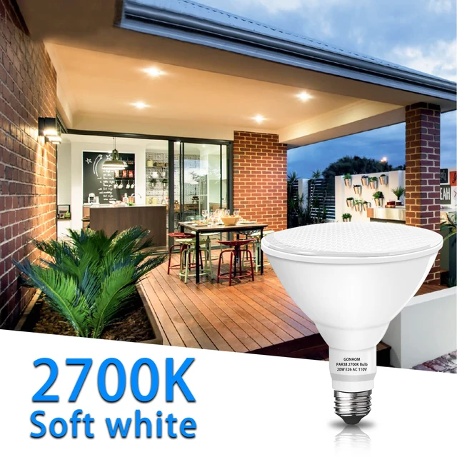 Alt view image 3 of 6 - Par38 led Flood Lights Outdoor Light Bulb,Dimmable 1800LM,20W Replace up to 200W,Outdoor Flood Light Bulbs for Backyard,Garage,Porch,Garden,2 Pack 2700K Warm Light