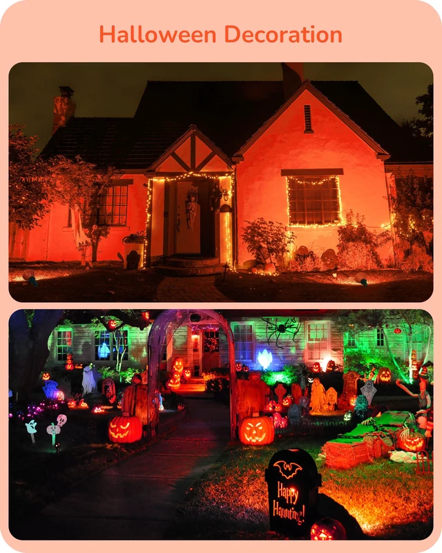 Alt view image 3 of 7 - Halloween PAR38 LED Flood Orange Light Bulbs Dimmable 4 Pack 18W (120W Equivalent), IP65 Waterproof, E26 Base, 40° Beam Angle LED Light Bulb for Outdoor Halloween Decorations
