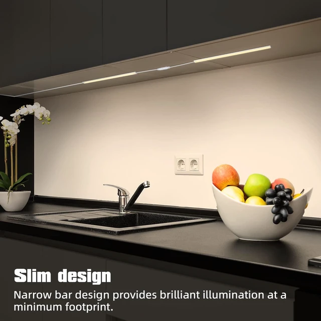 Alt view image 4 of 6 - Under Cabinet LED Lights, Dimmable Under Cabinet Lighting, 4 Pack LED Lights for Kitchen Under Cabinet, Under Counter Light Natural White 4500K