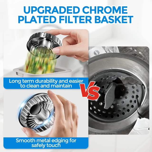 Alt view image 7 of 7 - Kitchen Sink Drain Strainer - Kitchen Sink Stopper, 304 Stainless Steel Sink Drain Stopper, Sink Protector for Kitchen with Anti-Clog Filter, Fit US Standard 3-1/2'' Sink Drain Hole, Gray