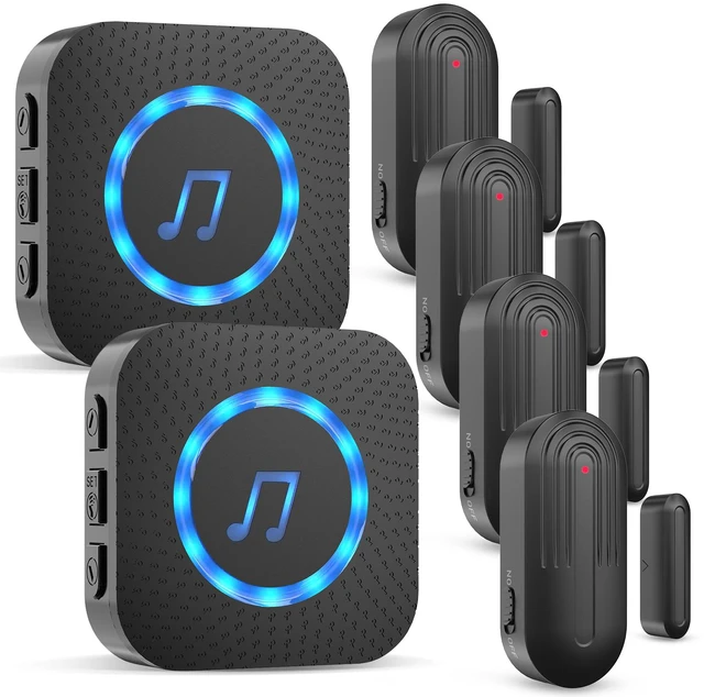 Main image of Door Chime Alarm When Open for Kids Safety, Home and Business 26 chimes, 5 volume levels up to 110 dB, 500 FT wireless range and easy setup for home, business, kids and elderly safety