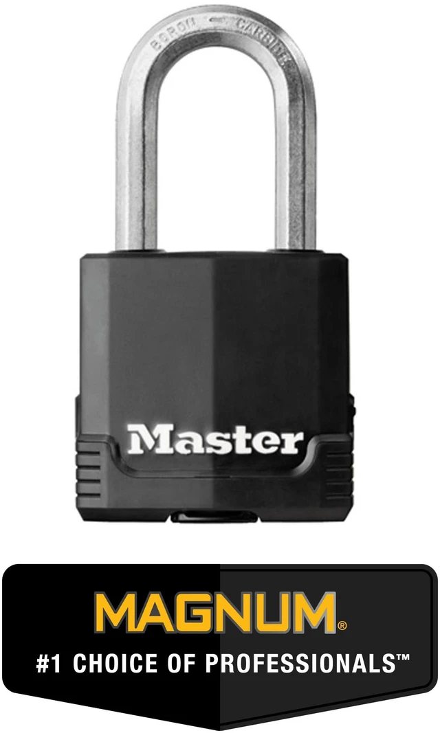 Alt view image 2 of 6 - Magnum Outdoor Padlock, Heavy-Duty Keyed Lock, 4-Pack, M115XQLF 1-7/8-inch Weather Resistant Lock Protects Outdoor Storage and Fences, Tools & Job Boxes, Tough-Cut Boron-Carbide Shackle - Padlocks