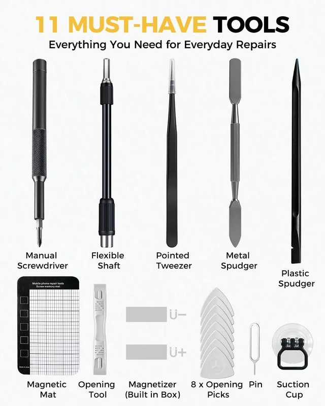 Alt view image 7 of 7 - 160 in 1 Mini Electric Screwdriver Set: Cordless Precision Power Tool Kit 140 S2 Magnetic Bits, 5 Torque Settings, 4 LED Lights, Storage Case, PC Electronics Repair, Men's Tech Gift