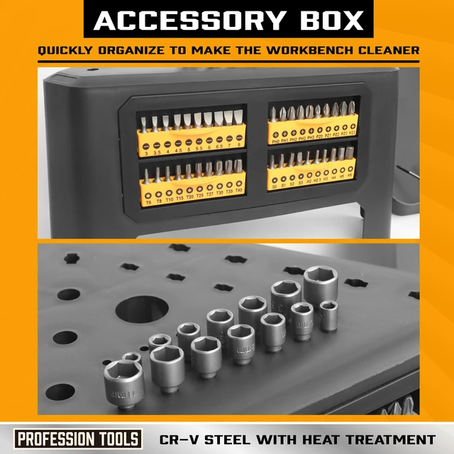 Alt view image 4 of 4 - 84-Piece Magnetic Screwdriver Set Screwdriver Set with Quick-Store Rack & Tray, Includes Precision Screwdrivers, Ratchet Handle, Nut Drivers & Bit Set