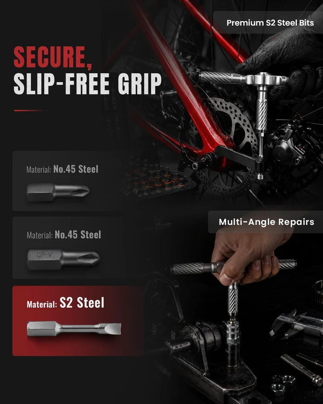 Alt view image 4 of 7 - Ratchet Screwdriver Set, magnetic Screwdriver sets, S2 Steel Bits, DIY Combination Flexible Shaft, Suitable for Furniture Assembly, Precision Electrical Appliance Repair, Bicycle Tools