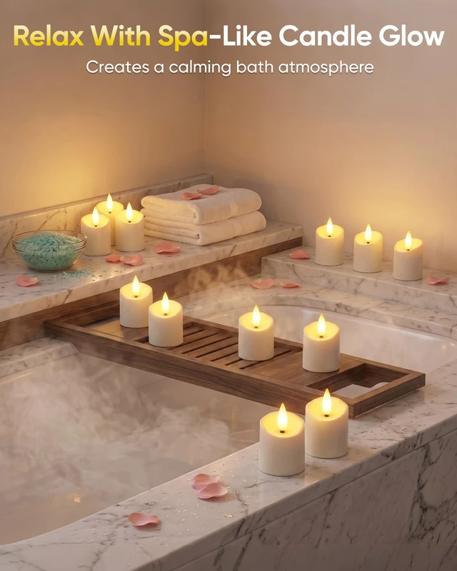 Alt view image 6 of 6 - 12 Pack Rechargeable Tea Light Candles with Remote, 2/4/6/8H Timer With 12 slot charging base, matched remote supports timer, dimmable brightness, flicker & steady light modes for home decor