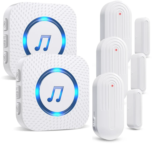 Main image of Door Chime Alarm When Open for Kids Safety, Home and Business Get an instant chime or alarm when a door opens, with 26 tones and adjustable volume for kids safety, home, and business