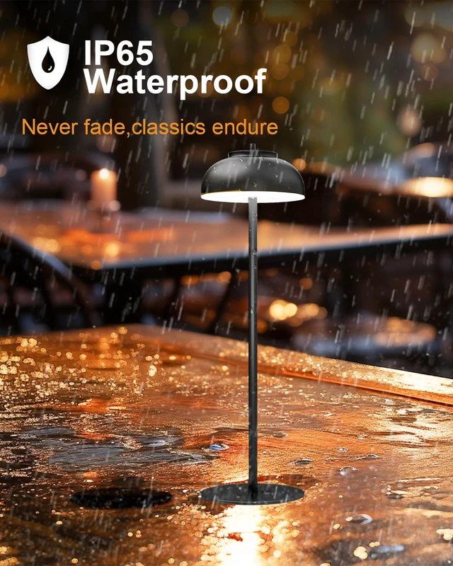 Alt view image 3 of 7 - Cordless Table Lamps, Rechargeable LED Touch Lamp, Black, 4 Pack Waterproof, 5000mAh Battery, 3 Color Temperatures, 10-100% Touch Dimming, for Patio, Table Top, Dinner, Restaurant, Home Bar