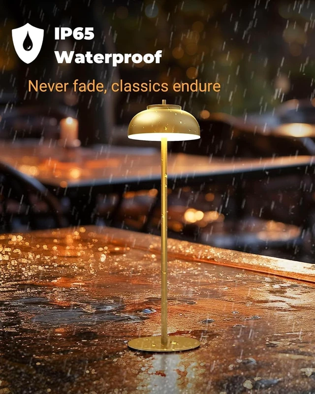 Alt view image 4 of 5 - Cordless Table Lamps, Rechargeable LED Touch Lamp, Gold, 4 Pack Waterproof, 5000mAh Battery, 3 Color Temperatures, 10-100% Touch Dimming, for Patio, Table Top, Dinner, Restaurant, Home Bar