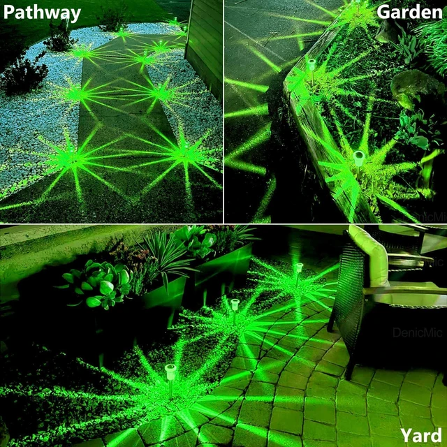 Alt view image 4 of 6 - Solar Halloween Lights Outdoor Waterproof 10 Pack Halloween Decor Stake Lights for Yard Pathway Garden Walkway Driveway Patio Lawn, Auto On/Off Green LED Halloween Decorations Outdoor