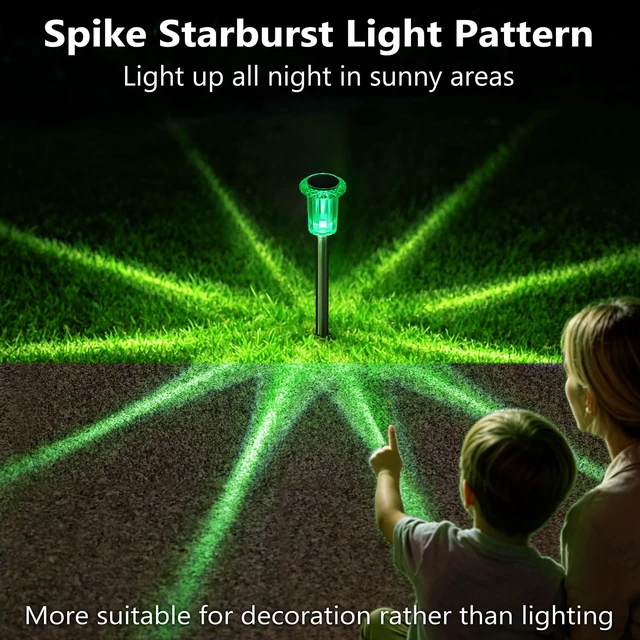 Alt view image 6 of 6 - Solar Halloween Lights Outdoor Waterproof 10 Pack Halloween Decor Stake Lights for Yard Pathway Garden Walkway Driveway Patio Lawn, Auto On/Off Green LED Halloween Decorations Outdoor