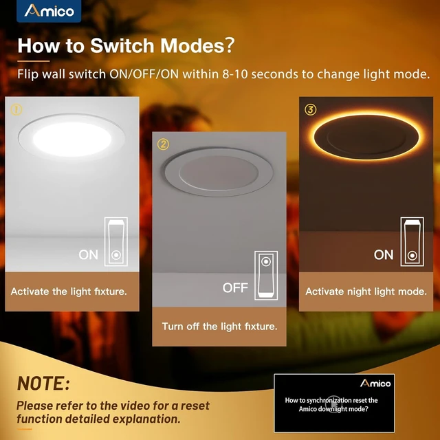 Alt view image 3 of 3 - 2 Pack 4 Inch LED Recessed Light with Night Light, 5CCT, 700LM Ultra-Thin Ceiling Light, 5%-100% Dimmable, No Flicker, 2700K-5000K, Canless Wafer Downlight with J-Box, 10W=90W, IC/ETL/FCC