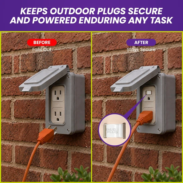 Alt view image 4 of 7 - Loose Outlet Plug Fix | Outlet Tightener| Clear | 25 Pack Loose plug outlet insert gives power cords a, secure fit to help keep plugs in place without slipping or falling out
