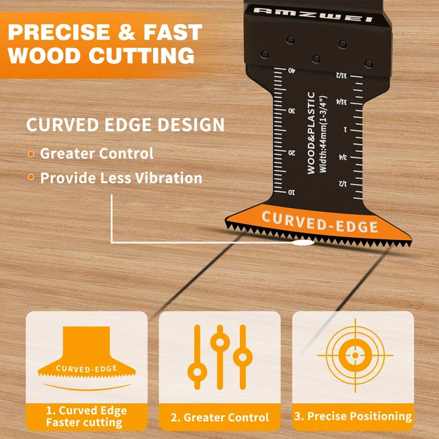Alt view image 4 of 7 - 100PCS Oscillating Tool Blades, Titanium & HCS Oscillating Saw Blades for Metal/Wood/Plastic Cutting, Curved Edge Multi Tool Blades Compatible with Dewalt, Milwaukee, Dremel, Ryobi, Rockwell