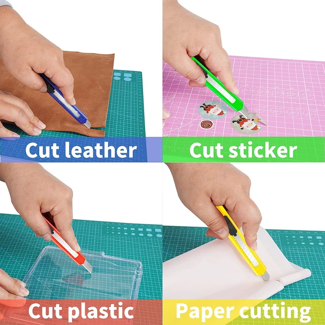 Alt view image 2 of 6 - 96 Pack Box Cutter Retractable Utility Knife, 9mm Wide Blade Box Cutters Bulk for Cardboard, Packages, Paper, Snap-Off Blades Razor Knife, Navajas para Trabajo, Disposable Box Opener