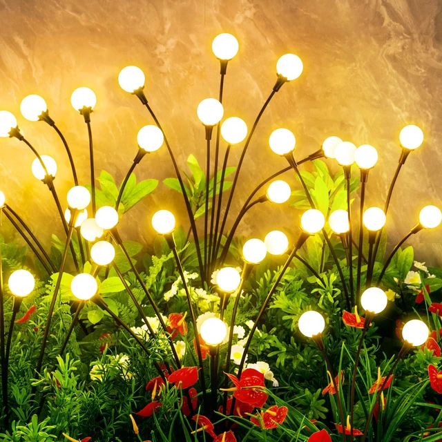 Main image of Solar Lights Outdoor Waterproof,6 Packs 48LED, Garden Decor, Patio Decor, Firefly Lights Solar Outdoor, Unique Gifts for Women