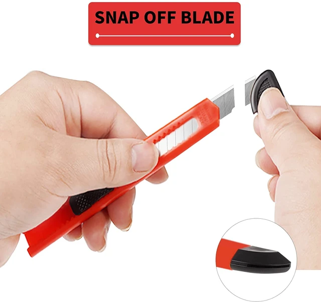 Alt view image 5 of 6 - 96 Pack Box Cutter Retractable Utility Knife, 9mm Wide Blade Box Cutters Bulk for Cardboard, Packages, Paper, Snap-Off Blades Razor Knife, Navajas para Trabajo, Disposable Box Opener