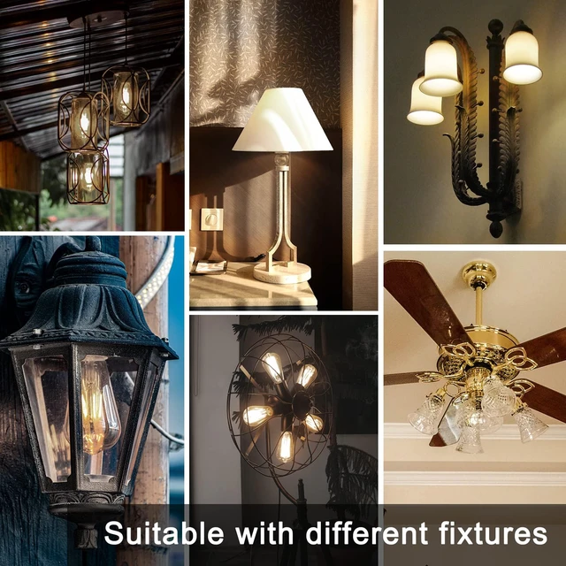 Alt view image 5 of 7 - 12 Pack Edison LED Light Bulbs, E26 Base, 8W 2700K, Dimmable Vintage ST58 Filament Design, 60W Equivalent, 800 Lumens, CRI 80+, Antique Glass Style for Home, Bedroom & Farmhouse
