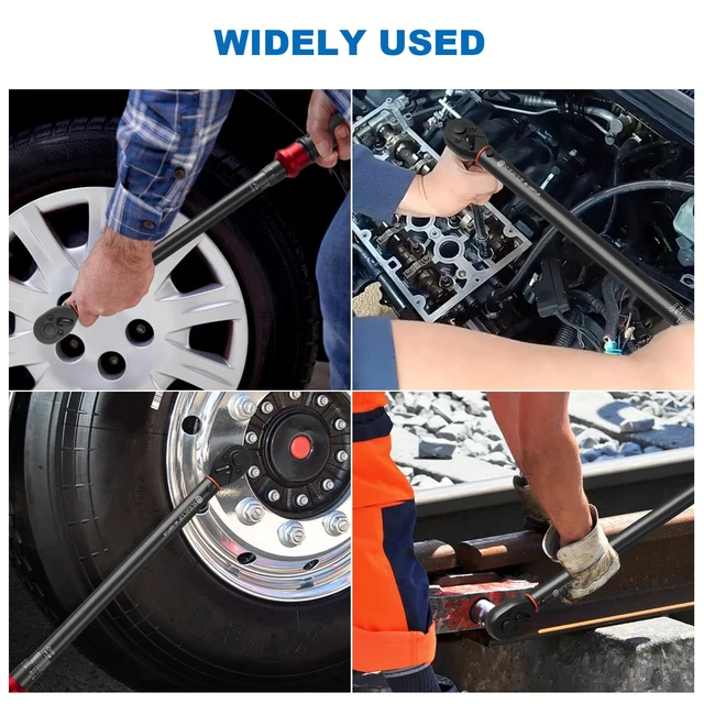 Alt view image 7 of 7 - Torque Wrench 1/2-Inch Drive, 40-320Ft.Lb, for Motorcycle & Auto 4.2-433.6Nm, 72-T Dual-Direction, ±3% Accuracy, Click Alert, for Car Lug Nuts, Engine, Suspension, Moto & Machinery Bolt