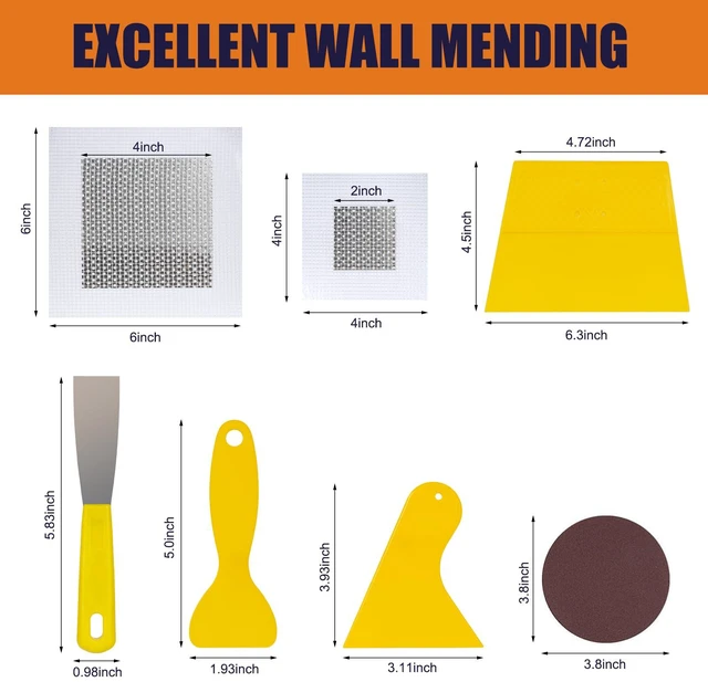 Alt view image 6 of 7 - Drywall Repair Kit Drywall Hole Repair Patch Kits Wall Spackle Repair Paste with 8.5OZ White Wall Repair Putty with Scraper, Wall Surface Hole Fill Quick and Easy Solution (3Pack)