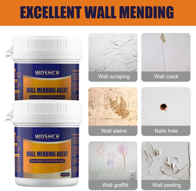 Alt view image 5 of 7 - Drywall Repair Kit Drywall Hole Repair Patch Kits Wall Spackle Repair Paste with 8.5OZ White Wall Repair Putty with Scraper, Wall Surface Hole Fill Quick and Easy Solution (3Pack)