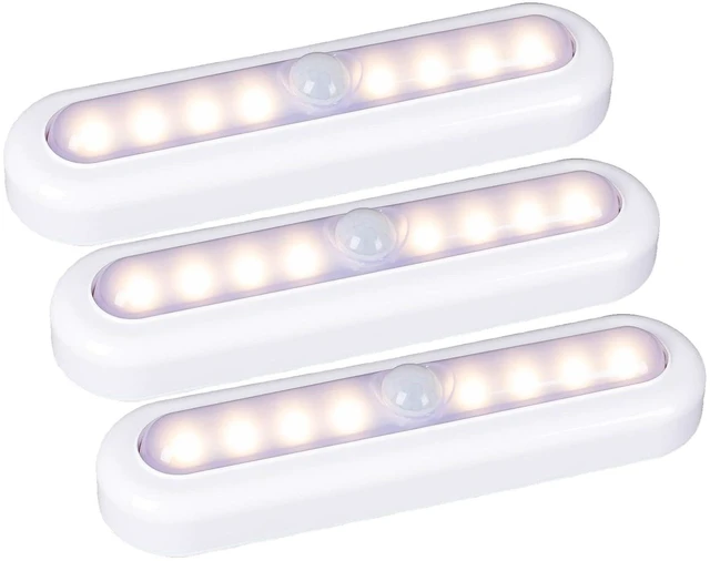 Main image of 9 Pack 7 Motion Sensor Lights Indoor Battery Operated, Stick on LED Light for Closet, Stairs, Under Cabinet, Warm White