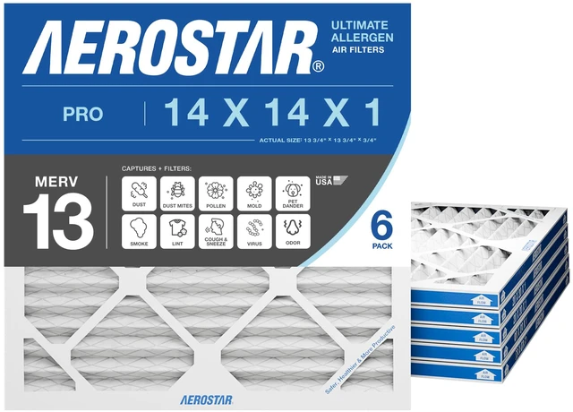 Main image of Air Filter 16x20x1 MERV 11 AC Filter, HVAC, Furnace Filter, 6 Pack ACTUAL SIZE (15.50 x 19.50 x 0.75) AC Filter, Furnace Filter, Dust, Pet Dander, Smoke & Allergies MERV 11
