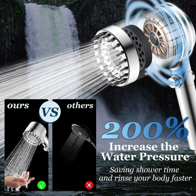 Alt view image 2 of 7 - Filtered Shower Head with Handheld, High Pressure Shower Filter Head ON/OFF Switch, Anti-clog Nozzles, 4 Spray Showerhead with Filters for Hard Water, Remove Chlorine, Reduce Dry Itchy Skin