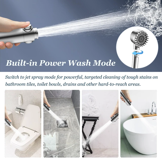 Alt view image 7 of 7 - Filtered Shower Head with Handheld, High Pressure Shower Filter Head ON/OFF Switch, Anti-clog Nozzles, 4 Spray Showerhead with Filters for Hard Water, Remove Chlorine, Reduce Dry Itchy Skin