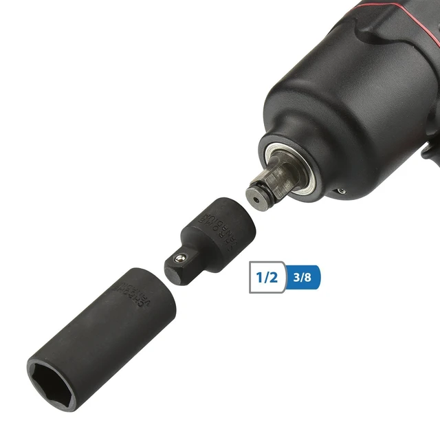 Alt view image 6 of 7 - 30223A 8 PC Impact Socket Adapter Set, Standard SAE Size, Cr-V Steel, Impact Driver & Wrench Conversion Kit, Locking Impact Socket Adapters & Reducer Set, Ball Detent, 1/4, 3/8, 1/2", 3/4, 1