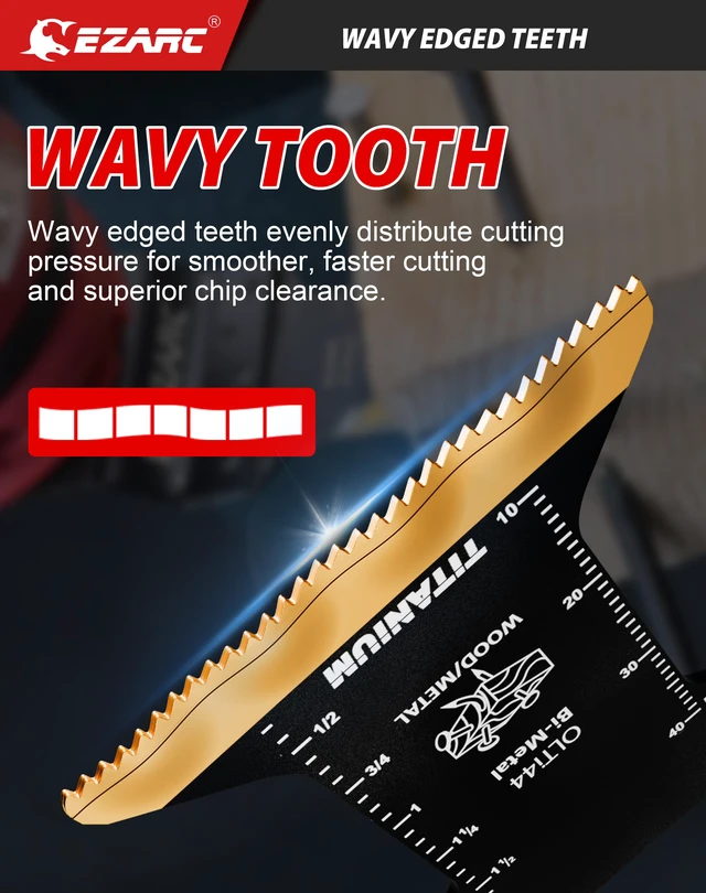 Alt view image 4 of 7 - Titanium Oscillating Saw Blades, Oscillating Multitool Blades for Metal, Wood Nails, Screws Cutting, Plastic, 10 Pack