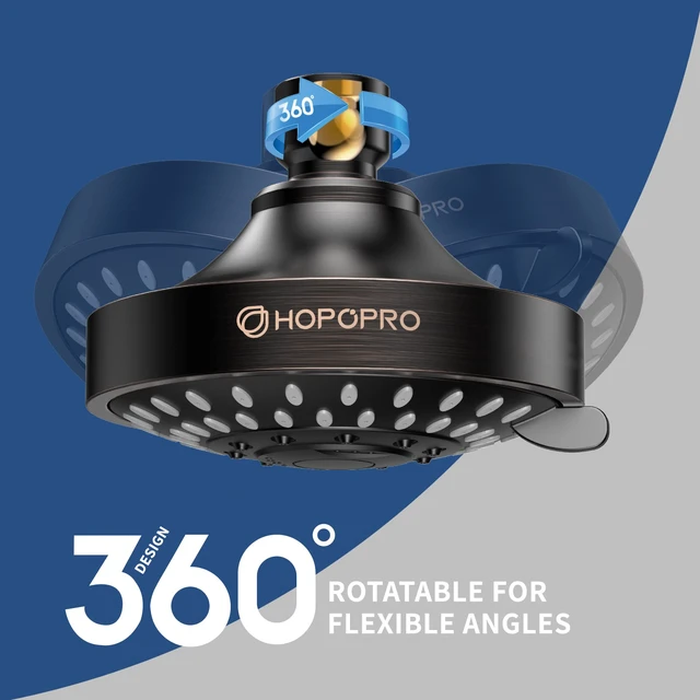 Alt view image 3 of 6 - High Pressure Shower Head, 5-Mode Fixed Showerhead, NBC Recommended The Washington Post, NBC, Today Recommended, Consumer Reports Tested High Flow Fixed Shower Head (4 Inch Oil Rubbed Bronze)