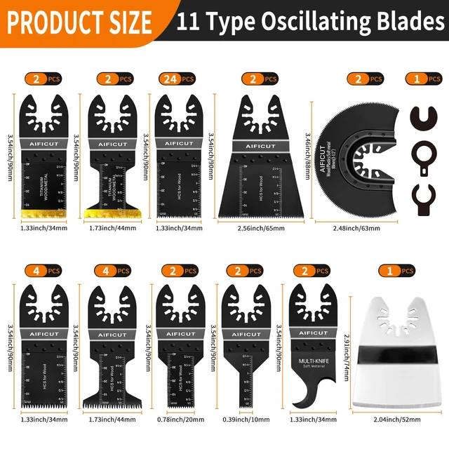Alt view image 2 of 6 - 50pcs Oscillating Saw Blades Multitool Blades Quick Release Oscillating Tool Blades Kits Compatible with Dewalt Ryobi Milwaukee Rockwell Fein Makita