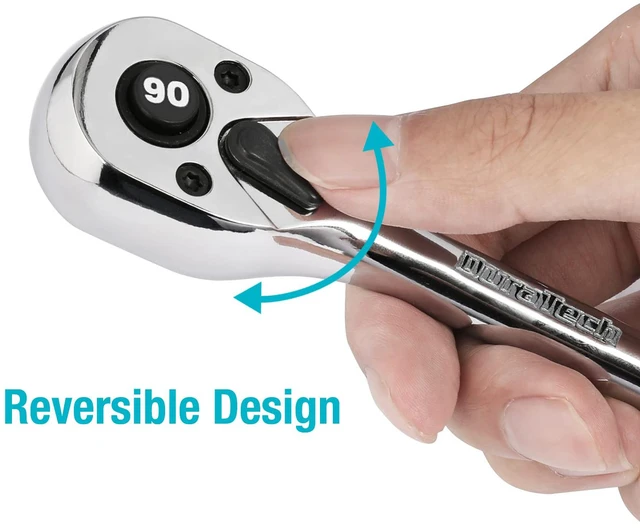 Alt view image 4 of 7 - 1/2-Inch Drive Ratchet, 90-Tooth Quick-Release Ratchet Wrench Reversible, Cr-V Made, 4° Swing, Full Polished, Professional Socket Wrench for Men Women Stocking Stuffers for Men Women