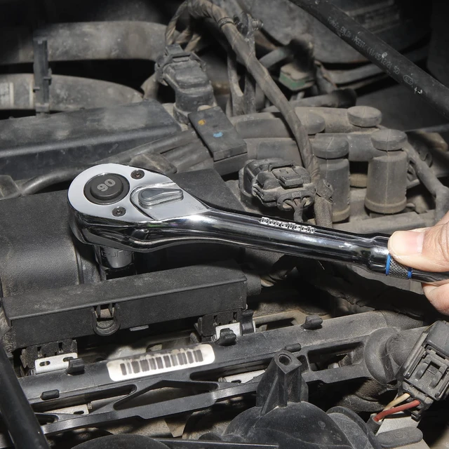Alt view image 7 of 7 - 1/2-Inch Drive Ratchet, 90-Tooth Quick-Release Ratchet Wrench Reversible, Cr-V Made, 4° Swing, Full Polished, Professional Socket Wrench for Men Women Stocking Stuffers for Men Women