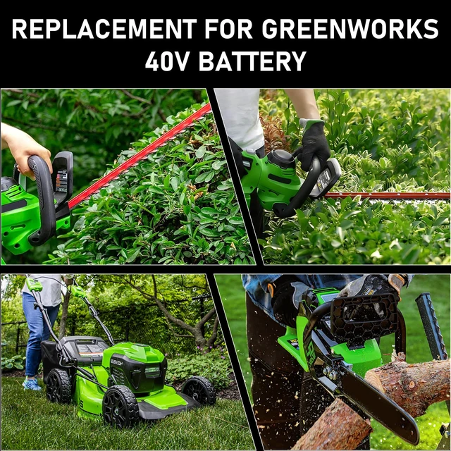 Alt view image 6 of 7 - 1 Pack 6.0Ah 29472 Replacement for Greenworks 40 Volt Battery Lithium ion Compatible with Greenworks 40 Volt Battery 29252 20202 22262 25312 20642 22272 29462 29472 Tools (NOT for Gen 1) (Green)