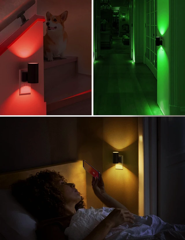 Alt view image 4 of 7 - Night Light, Night Lights Plug into Wall, Color Changing Nightlight RGB with Light Sensor, Home Decor for Kids Gifts, Halloween, Christmas, Holiday, Hallway Bedroom Kids Room, 2 Pack