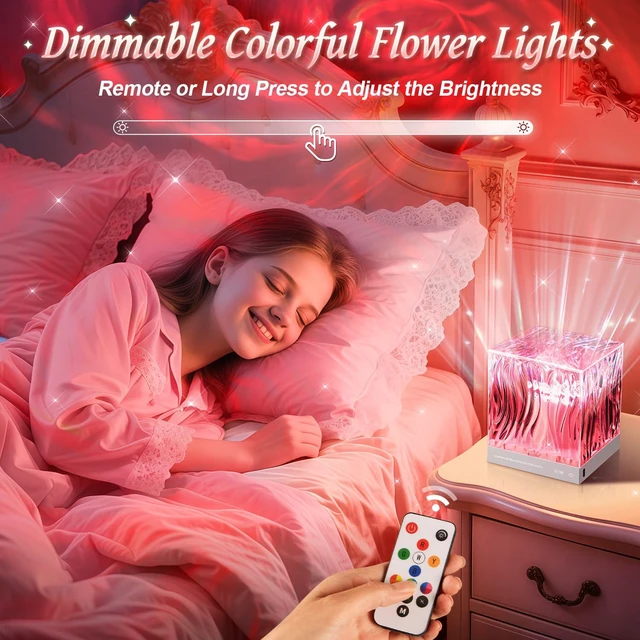 Alt view image 3 of 6 - Galaxy Projector for Bedroom,18-Color Solar System Kids Night Light Projector for Bedroom,Remote Night Light for Kids Flower Lamp Tornado lamp Pink Lights,17 Year Old Girl Gift Ideas Purple Room Decor