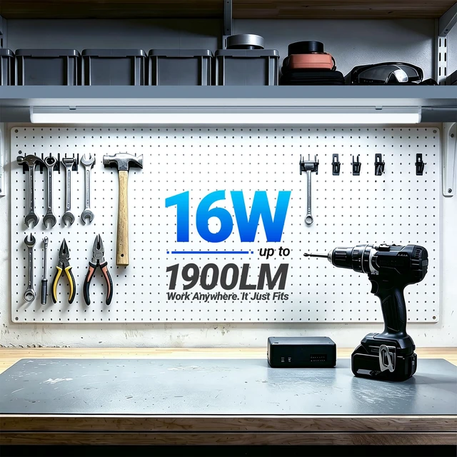 Alt view image 3 of 7 - (Pack of 6 LED T5 Shop Light 3FT, 6500K Super Bright White, 16W 1900lm, Utility Shop Lights, Commercial Bay Light, ETL Listed, Corded Electric with Built-in ON/Off Switch