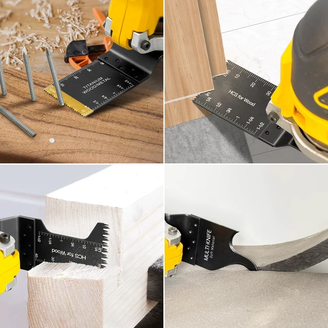 Alt view image 6 of 6 - 50pcs Oscillating Saw Blades Multitool Blades Quick Release Oscillating Tool Blades Kits Compatible with Dewalt Ryobi Milwaukee Rockwell Fein Makita