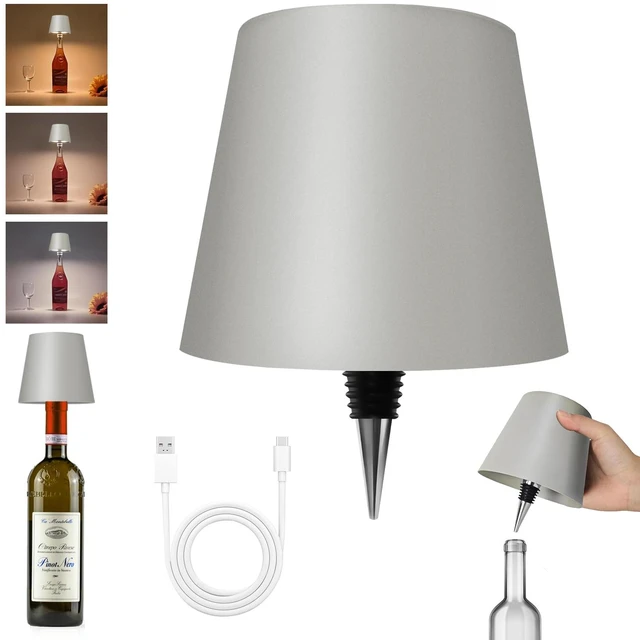Main image of 2026 New Wireless Bottle Lamp - LED Bottle Lights for Liquor & Wine Bottles Cordless Lampshade, Whiskey Bottle Top Light, Bottle Stopper Night Light Kit, Rechargeable 3-Tone Touch-Dimmable