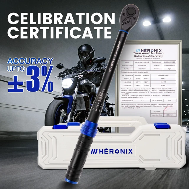 Alt view image 2 of 4 - 1/2 Inch Drive Click Torque Wrench, 10180 Ft.Lb/13.6244.0 Nm ±3% Accuracy, 72-Tooth Dual-Direction Ratchet, Adjustable Newton Meter Torque Wrenches for Motorcycle,Car & Bicycle Repair
