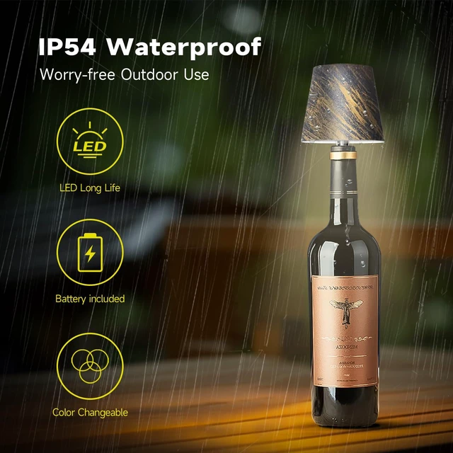 Alt view image 5 of 7 - 2026 New Wireless Bottle Lamp - LED Bottle Lights for Liquor & Wine Bottles Cordless Lampshade, Whiskey Bottle Top Light, Bottle Stopper Night Light Kit, Rechargeable 3-Tone Touch-Dimmable