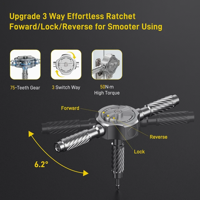Alt view image 3 of 7 - T Handle Ratchet Screwdriver Set, Upgraded 62 in 1 Magnetic Screwdriver Set 10 Sockets & Storage Case, Ratcheting Screwdriver for Furniture, Bicycle, Electronics, Auto, DIY & Gift for Men