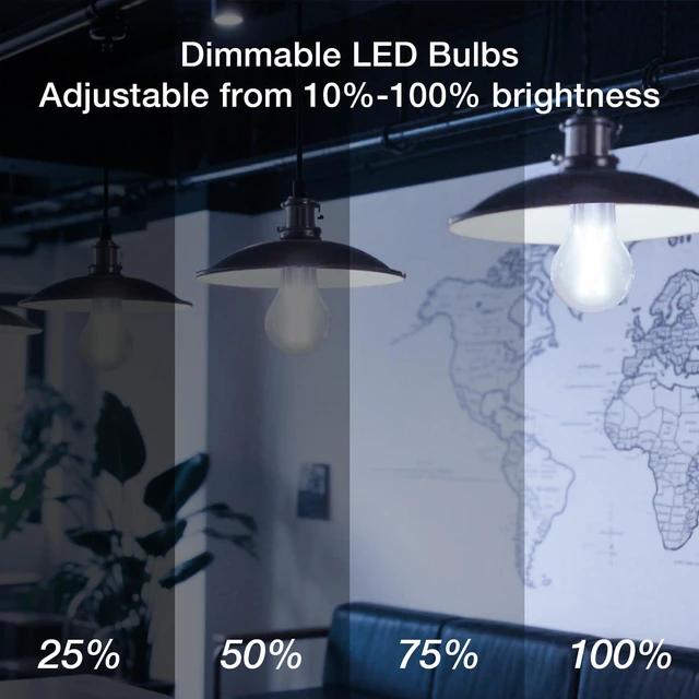 Alt view image 4 of 7 - 12 Pack A19 Vintage LED Edison Bulbs, 60W Equivalent Dimmable LED Bulbs, High Brightness 5000K Daylight, 800 Lumens, 8W E26 Standard Base, Ultra-Bright, CRI80+, Clear Glass Filament Bulb