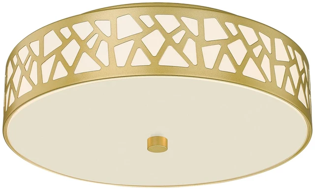 Main image of 2-Light Flush Mount Ceiling Light, 12 inch Modern Close to Ceiling Light Fixture with Gold Metal and Frosted Glass Shade for Hallway, Kitchen, Bedroom