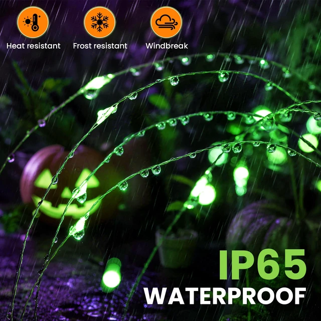 Alt view image 6 of 7 - 4 Pack Solar Firework Lights Outdoor, Halloween Decor, Green 120 LEDs, Fairy Design, Waterproof, Garden Decor, Solar Powered for Yard, Pathway, Flowerbed, Planter, Balcony, Gifts for Mom