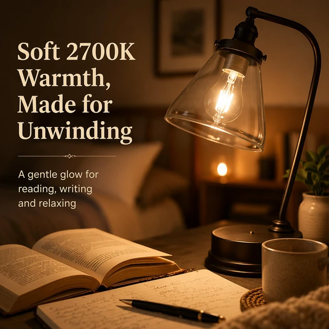 Alt view image 4 of 7 - 6-Pack 60 Watt Incandescent Light Bulbs, A19 E26 Incandescent Bulb Dimmable 2780K Warm White Light, Shatter-Resistant and Durable Bulb